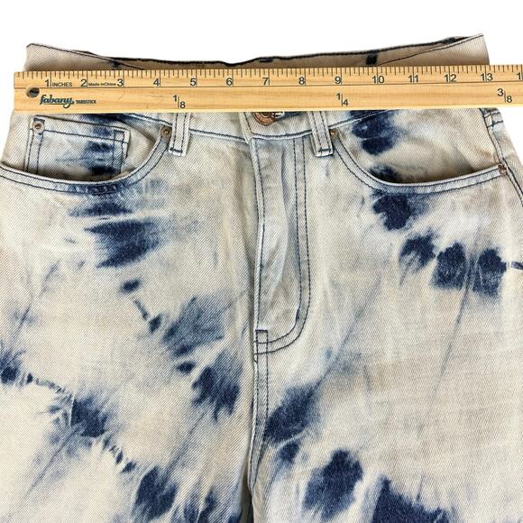 BDG Urban Outfitters Jeans Women Size 26 Blue High Rise Wide Leg Bleach Tie Dye - Picture 9 of 13